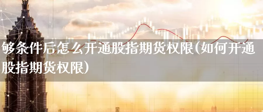 够条件后怎么开通股指期货权限(如何开通股指期货权限)_https://www.shfengdie.com_原油期货_第1张